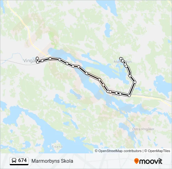 674 Bus Line Map