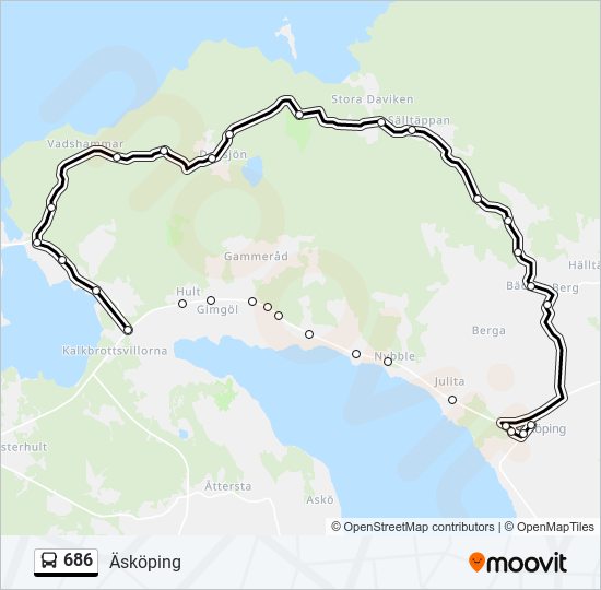 686 bus Line Map