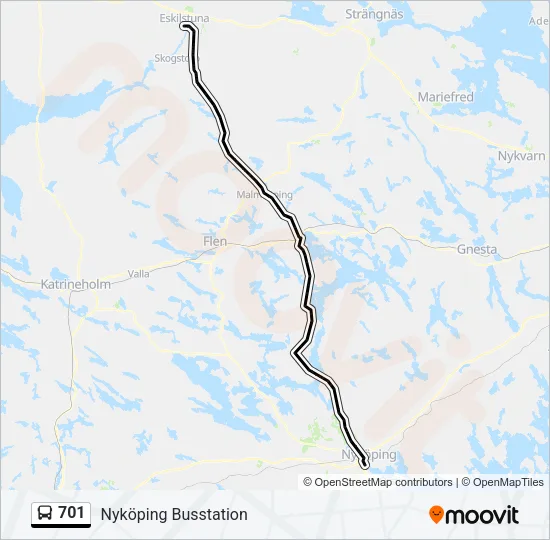 701 Bus Line Map