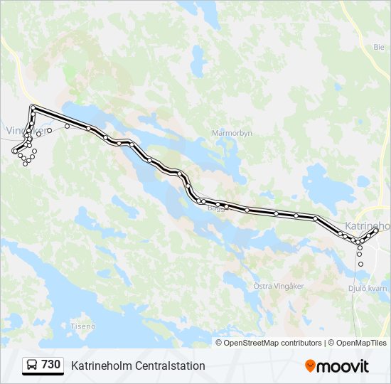 730 bus Line Map