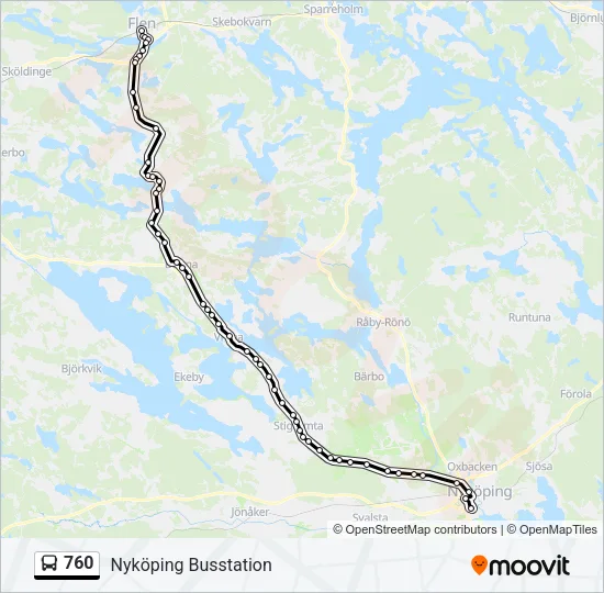760 Bus Line Map
