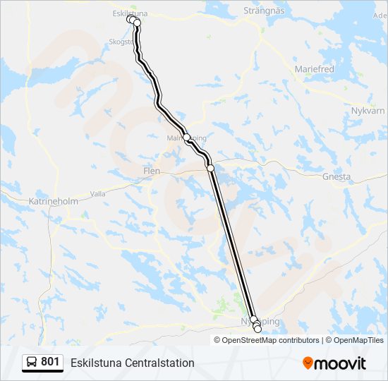 801 bus Line Map