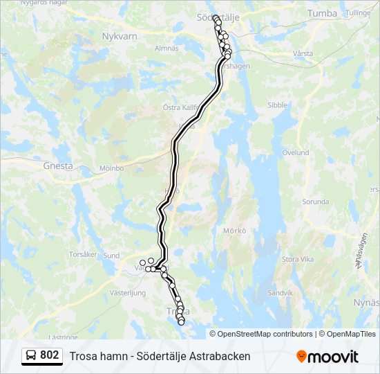 802 Bus Line Map