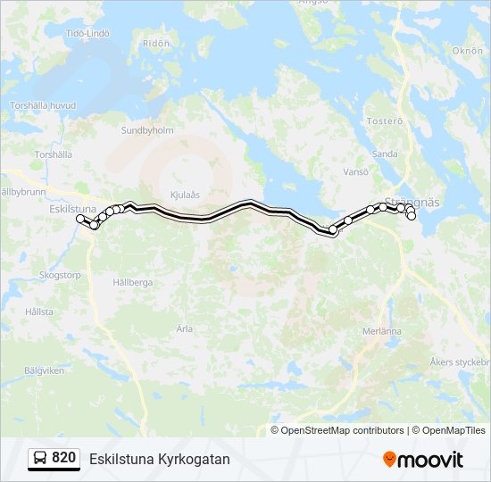 820 bus Line Map