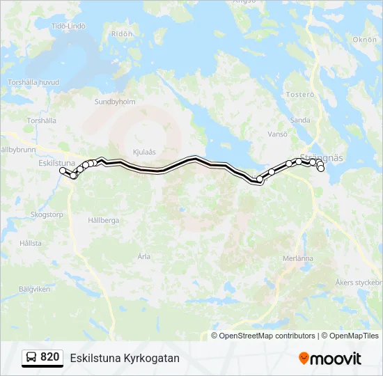 820 Bus Line Map