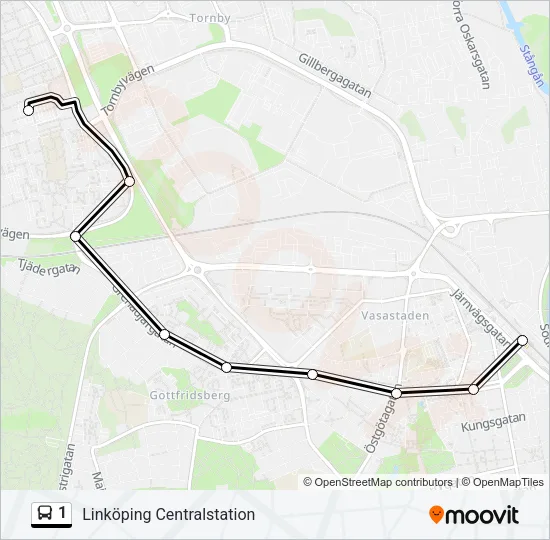 1 Bus Line Map