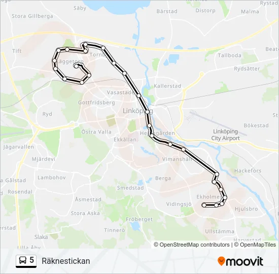 5 Bus Line Map