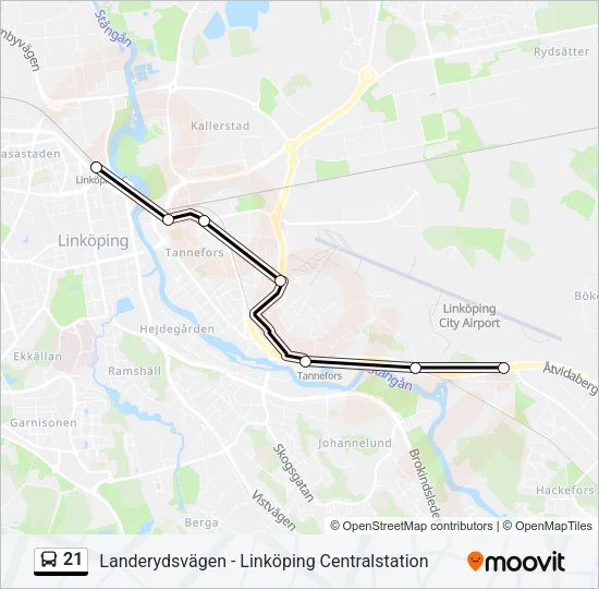 21 Bus Line Map