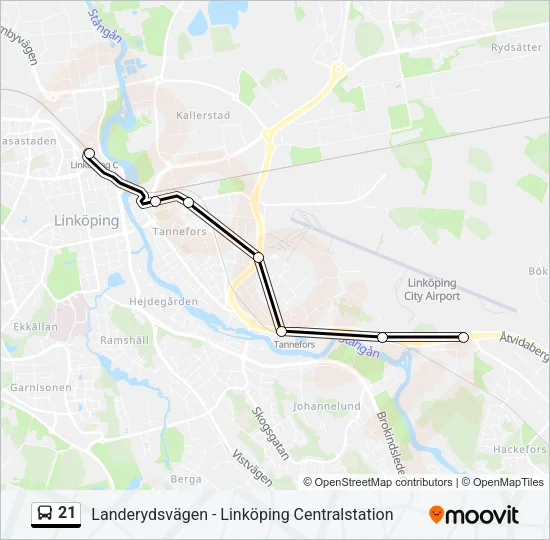 21 Bus Line Map