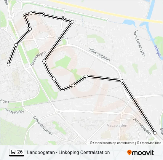 26 Bus Line Map