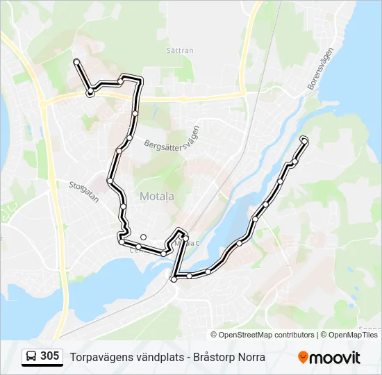 305 Bus Line Map