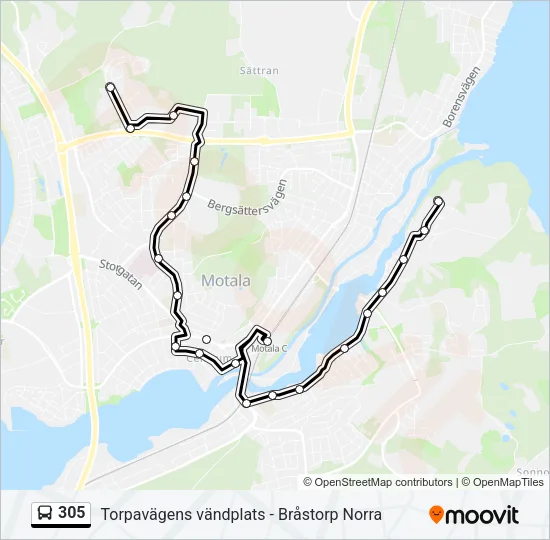 305 Bus Line Map