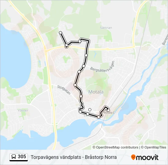 305 Bus Line Map