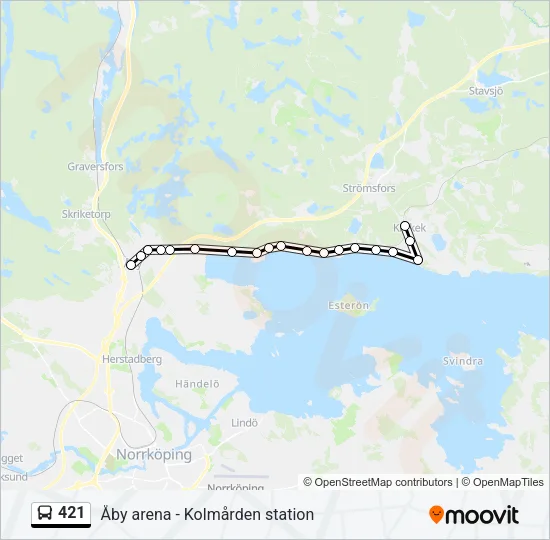421 Bus Line Map