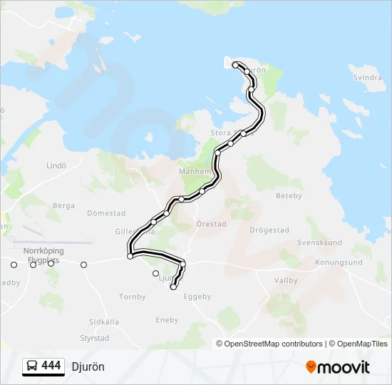 444 Bus Line Map