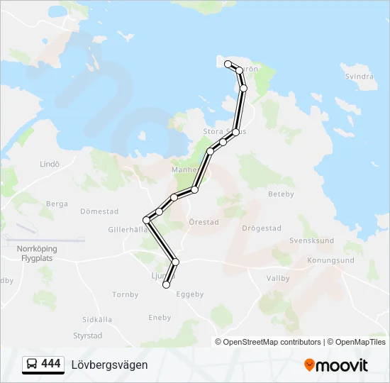 444 Bus Line Map