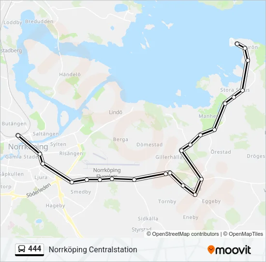 444 Bus Line Map