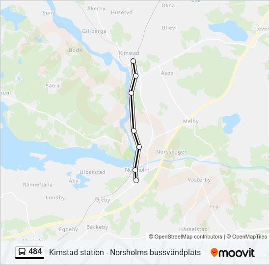 484 Route: Schedules, Stops & Maps - Kimstad Station (Updated)