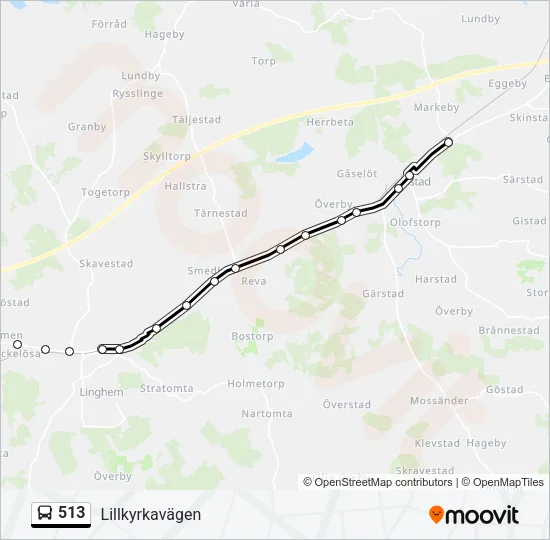 513 Bus Line Map