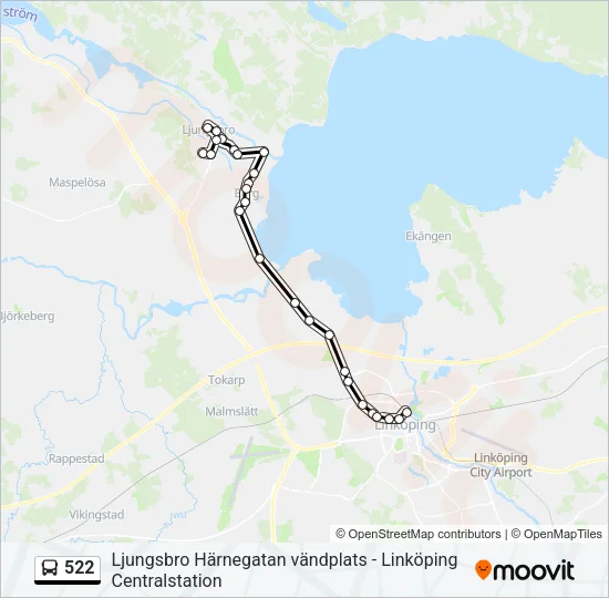 522 buss Linje karta