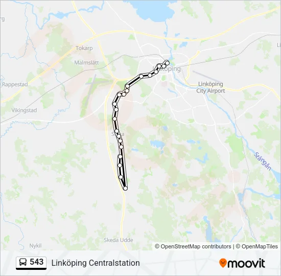 543 Bus Line Map