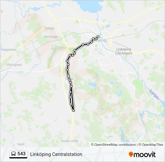 543 Bus Line Map