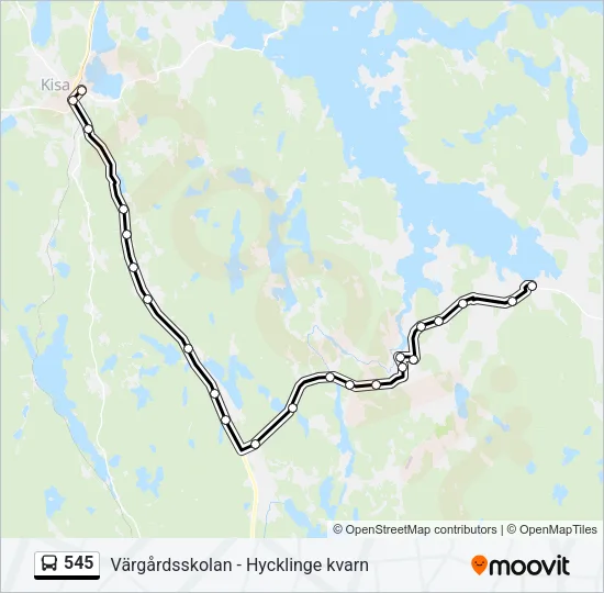 545 Bus Line Map
