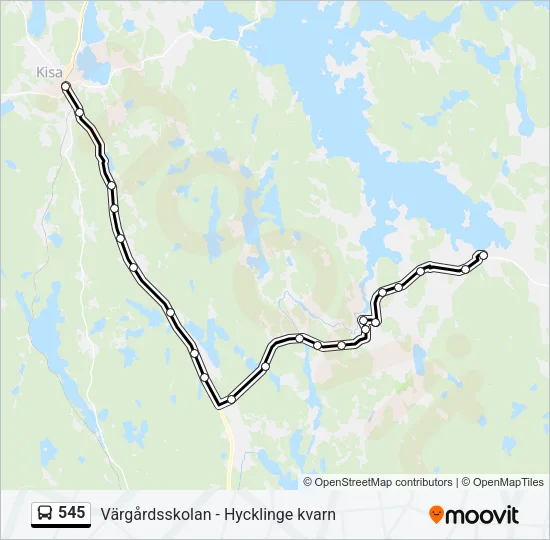 545 Bus Line Map