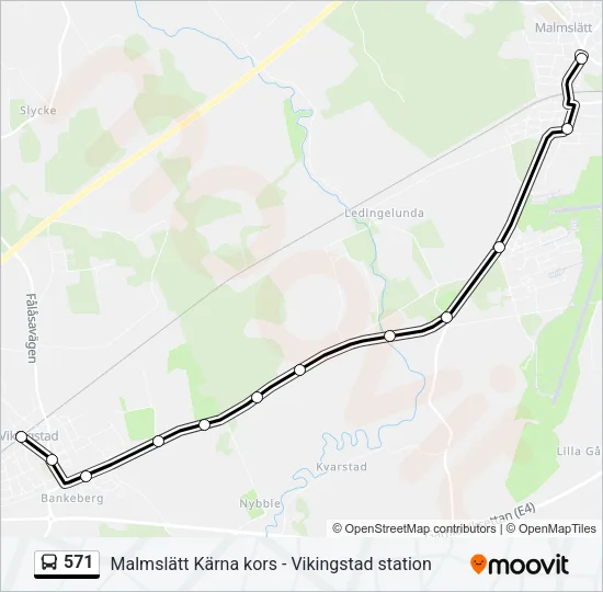 571 Bus Line Map