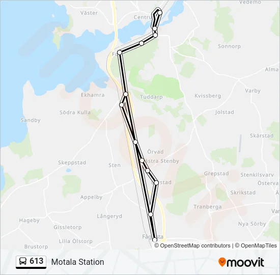 613 Bus Line Map