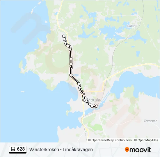 628 Bus Line Map