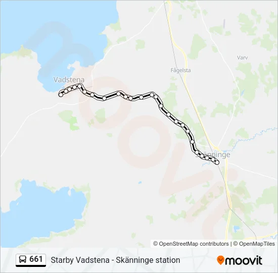 661 Bus Line Map
