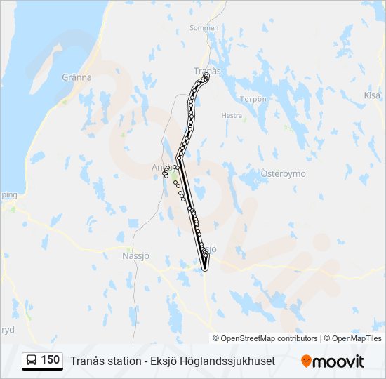 150 Route: Schedules, Stops & Maps - Eksjö Höglandssjukhuset (Updated)