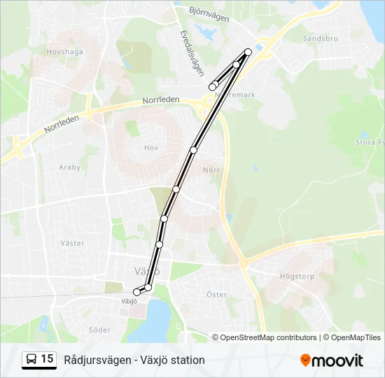 15 Bus Line Map