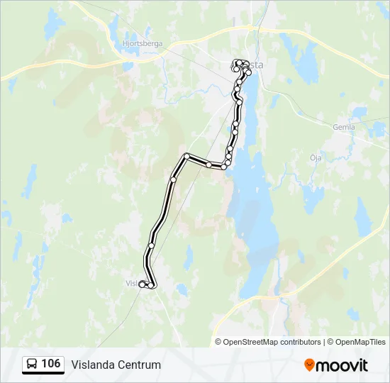 106 Bus Line Map