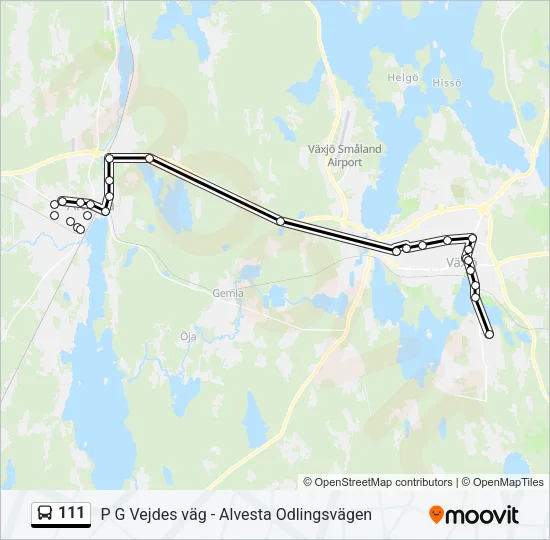 111 Bus Line Map