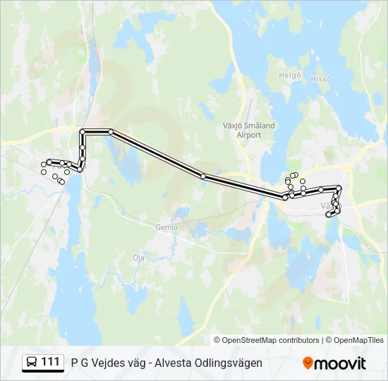 111 Bus Line Map