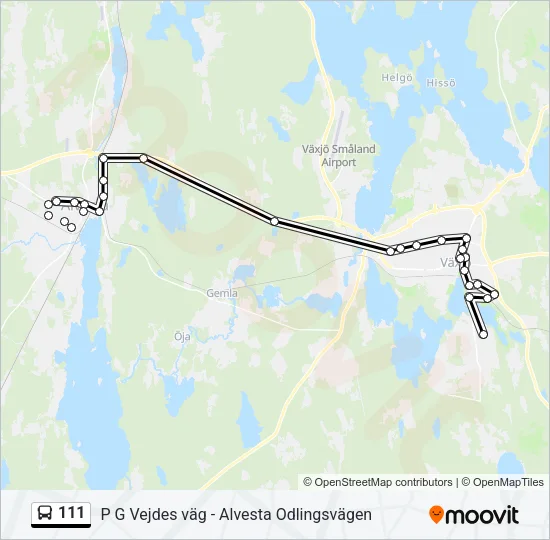 111 Bus Line Map