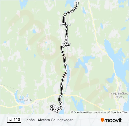 113 buss Linje karta