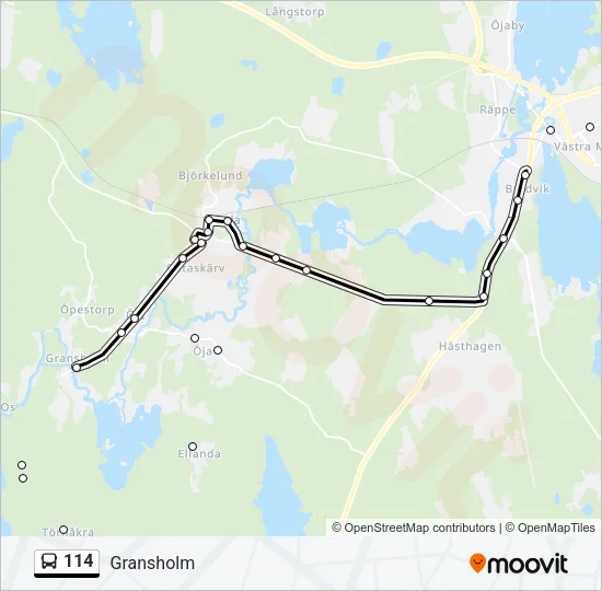 114 Bus Line Map