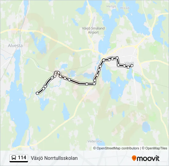 114 Bus Line Map