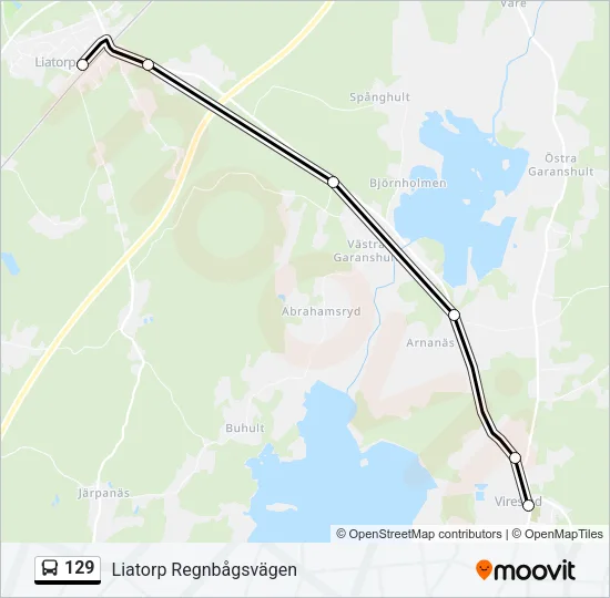 129 Bus Line Map