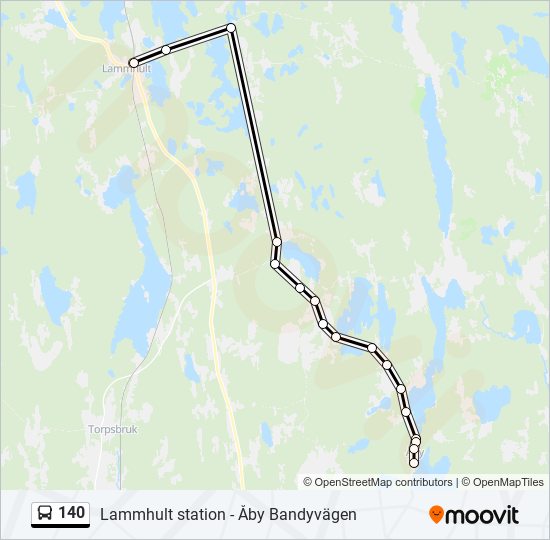 140 Rutt: Tidtabeller, Hållplatser & Kartor - Åby Bandyvägen (Uppdaterat)