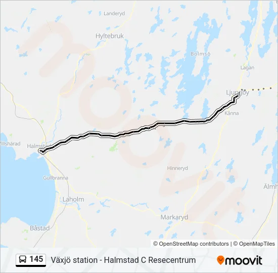 145 Bus Line Map