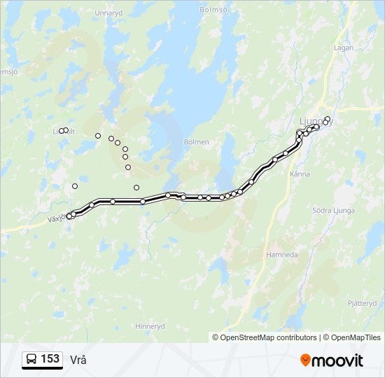 153 bus Line Map