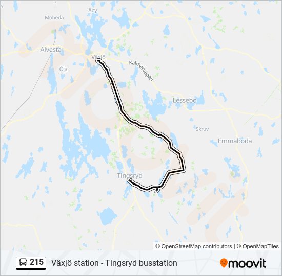 215 bus Line Map