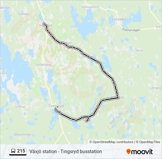 215 bus Line Map