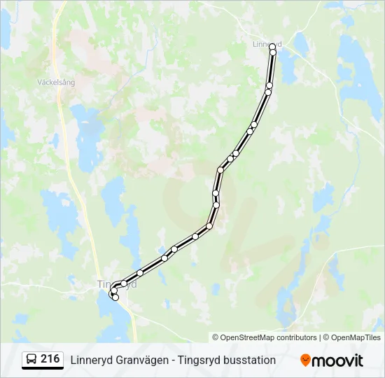 216 Bus Line Map
