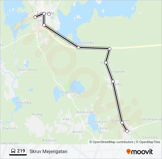 219 Bus Line Map