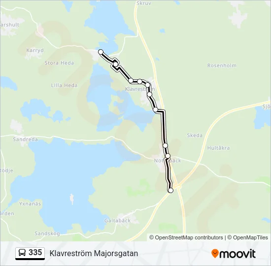 335 Bus Line Map